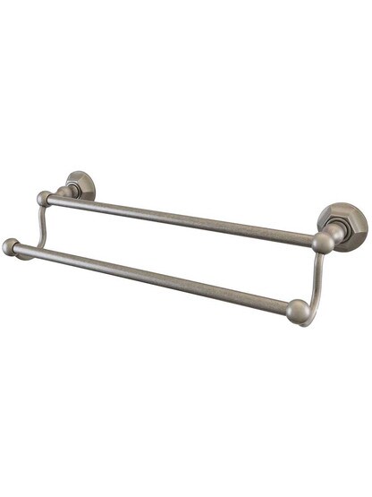 30 inch Edwardian Double Towel Bar in Antique Pewter.
